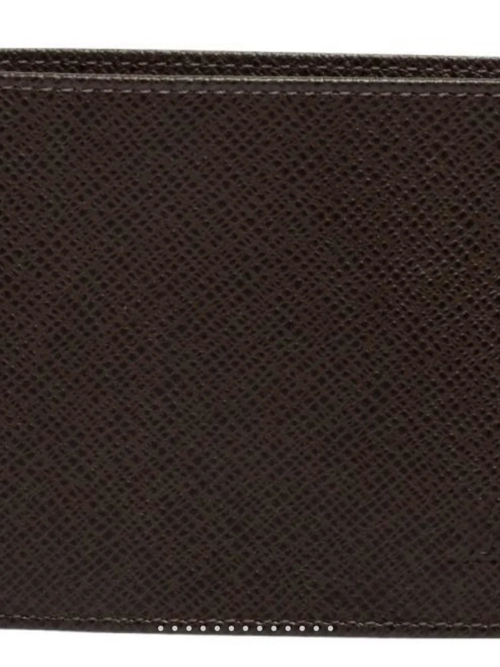 Louis Vuitton Dark Brown Textured Leather Bi-Fold Wallet